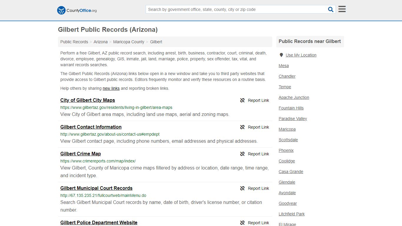 Public Records - Gilbert, AZ (Business, Criminal, GIS ...
